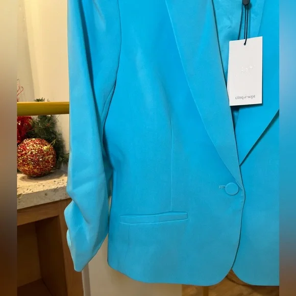 NEW WITH TAGS! Cinq a Sept Petite Khloe Blazer in Cyan - Picture 7 of 9
